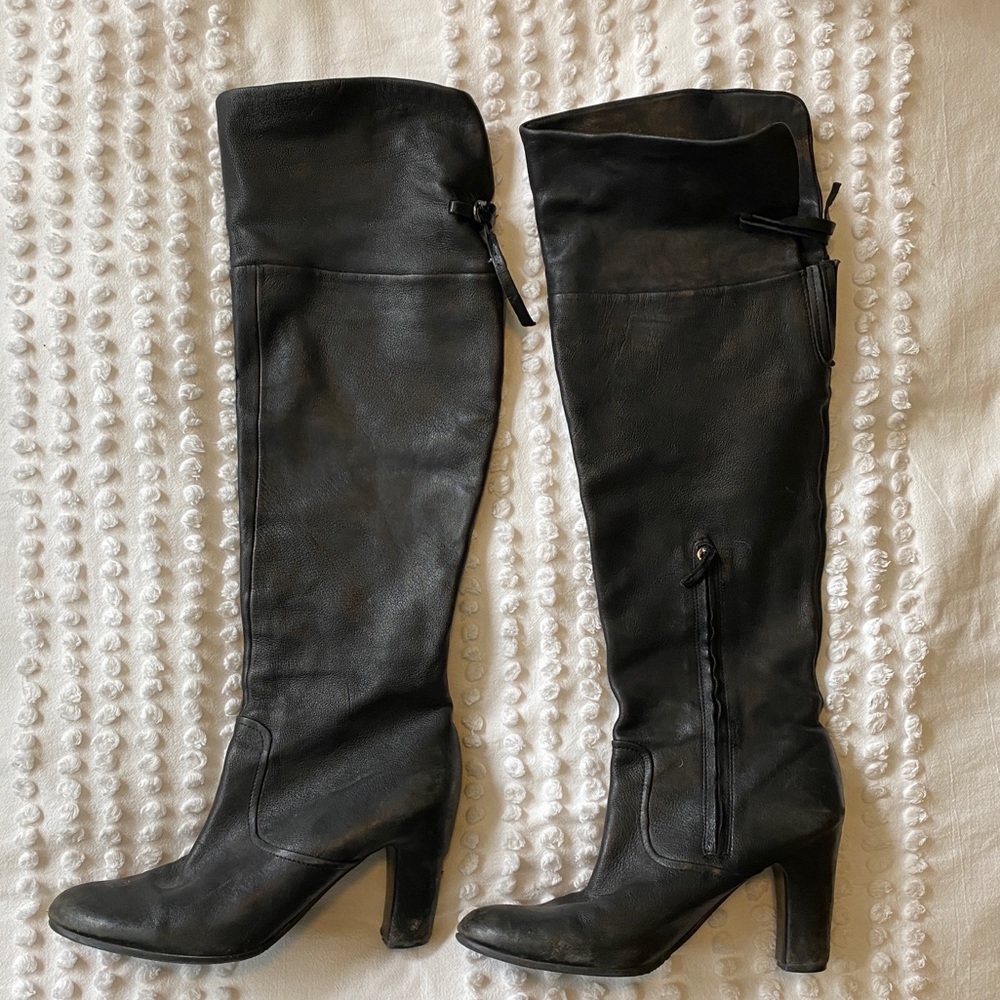 Black leather Sam Edelman knee high boots